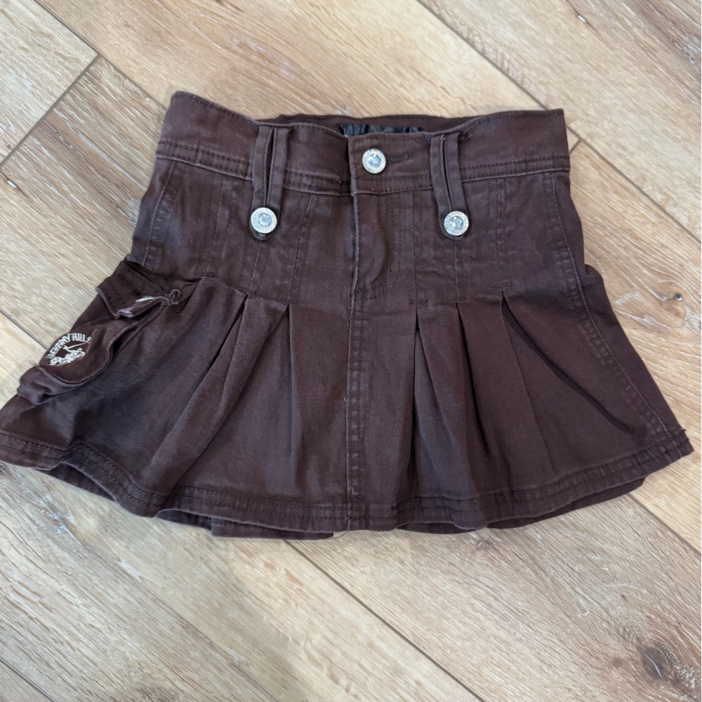 Beverly Hills Polo Club Kids Brown Pleated Skirt Size 8